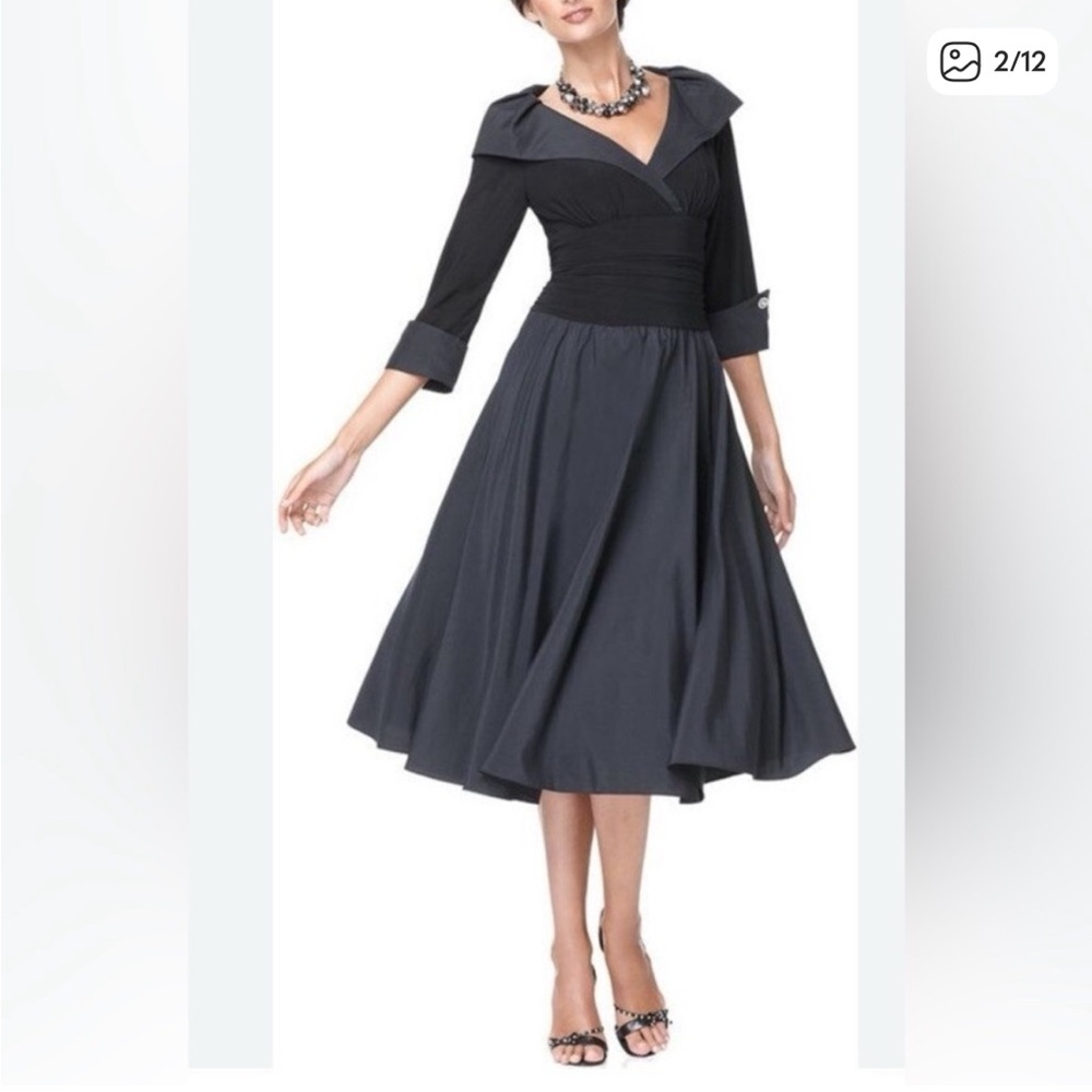 Eliza J Black 3/4 Sleeve Fit and Flare Dress Size 14